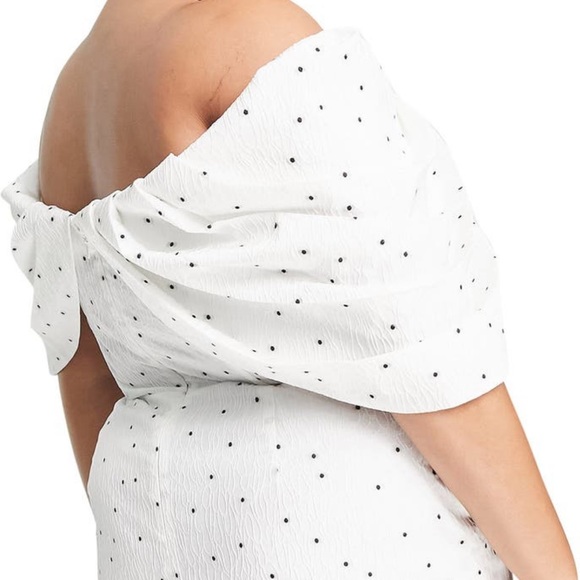 ASOS Design Curve Ruffle Bardot Mini Dress - Picture 3 of 5